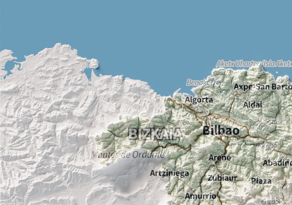 Euskal Herria, Cartogràfic, 21 × 30 cm: detall superior esquerre.