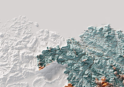 Euskal Herria, Blau i taronja, 70 × 100 cm: detall superior esquerre.