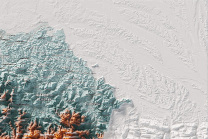 Euskal Herria, Blau i taronja, 61 × 91 cm: detall superior dret.