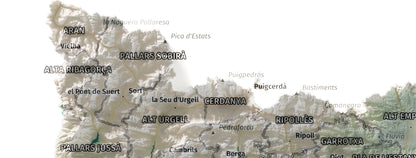 Mapa del relleu de Catalunya · Cartogràfic · 21 × 30 cm · Detall del nord