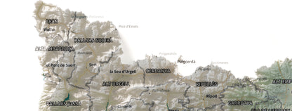 Mapa del relleu de Catalunya · Cartogràfic · 30 × 40 cm · Detall del nord