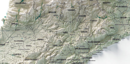 Mapa del relleu de Catalunya · Cartogràfic · 61 × 91 cm · Detall del centre