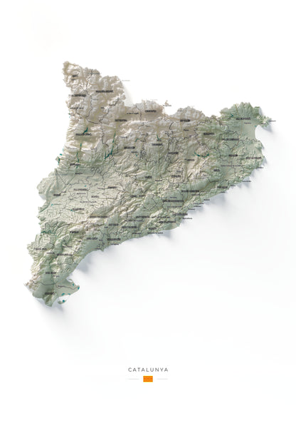 Mapa del relleu de Catalunya · Cartogràfic · 61 × 91 cm · Vista completa