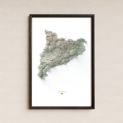 Mapa del relleu de Catalunya · Cartogràfic · 61 × 91 cm · Làmina emmarcada