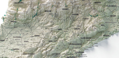 Mapa del relleu de Catalunya · Cartogràfic · 70 × 100 cm · Detall del centre