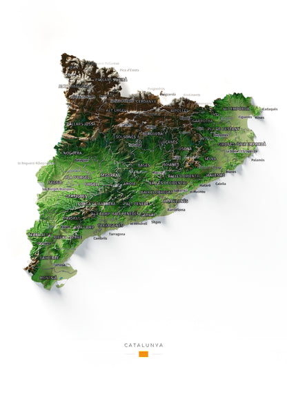 Mapa del relleu de Catalunya · Clàssic · 21 × 30 cm · Vista completa