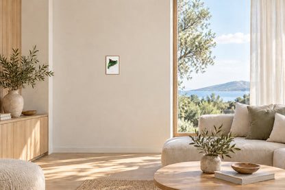 Mapa del relleu de Catalunya · Clàssic · 21 × 30 cm · Làmina en un saló lluminós amb fusta clara