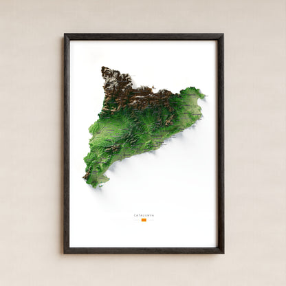 Mapa del relleu de Catalunya · Clàssic · 50 × 70 cm · Làmina emmarcada
