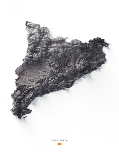 Mapa del relleu de Catalunya · Gris lavanda · 50 × 70 cm · Vista completa