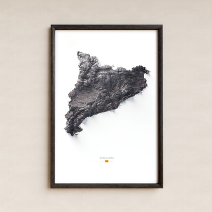 Mapa del relleu de Catalunya · Gris lavanda · 61 × 91 cm · Làmina emmarcada