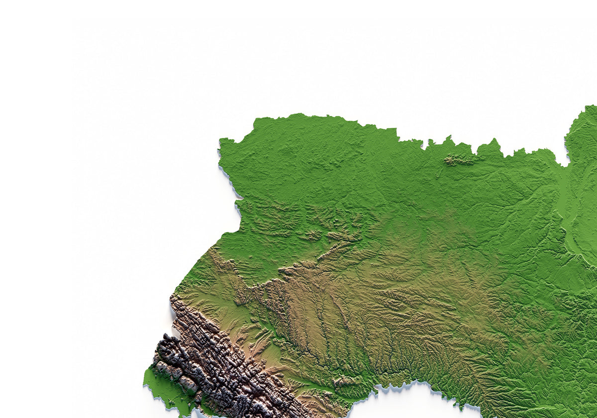 Ucraïna: detall de la il·lustració del mapa en relleu.