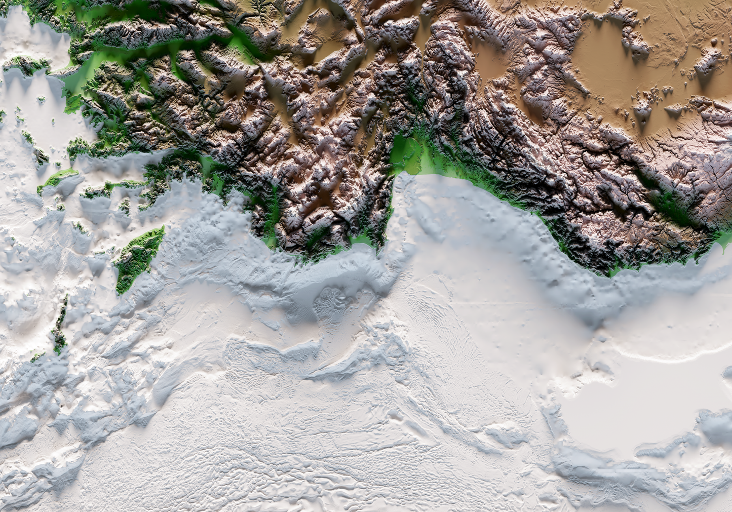 REGIÓN DEL MAR EGEO. Mapa de relieve clásico con batimetría.