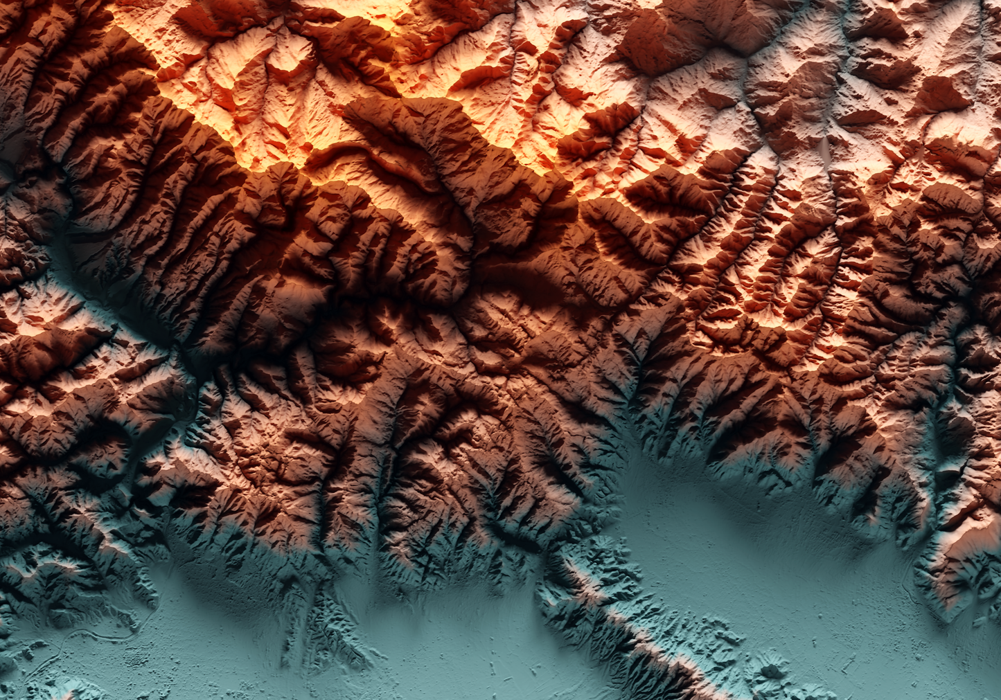 ALPES APUANOS. Mapa de relieve con contraste.