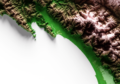ALPES APUANOS. Mapa de relieve clásico.