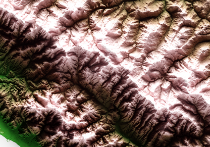 ALPES APUANOS. Mapa de relieve clásico.