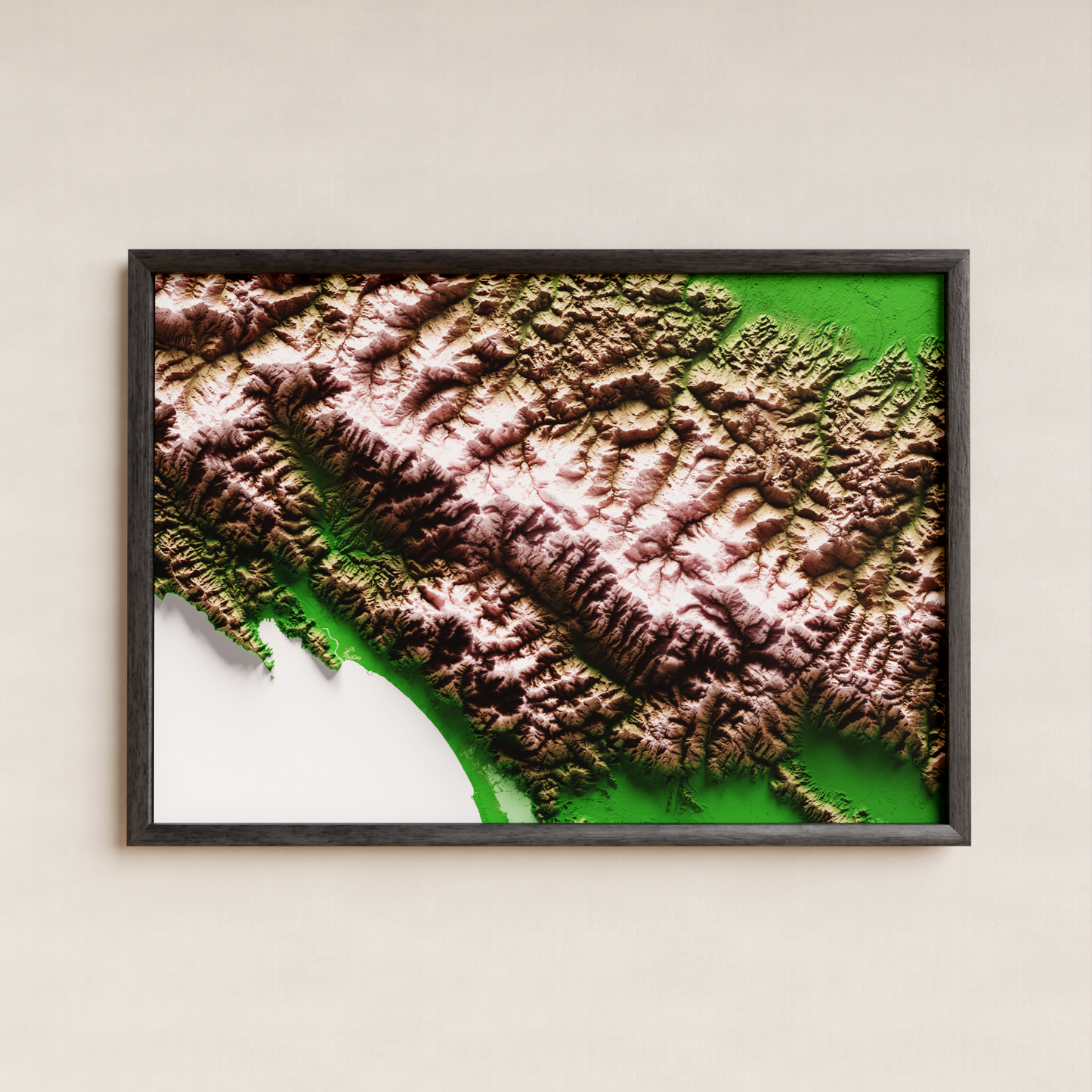 ALPES APUANOS. Mapa de relieve clásico.