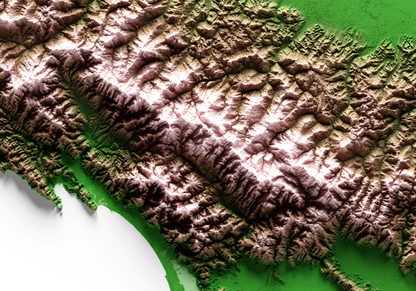 ALPES APUANOS. Mapa de relieve clásico.