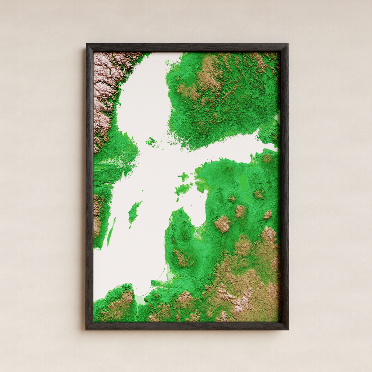 MAR BÀLTIC. Mapa de relleu artístic / paleta clàssica