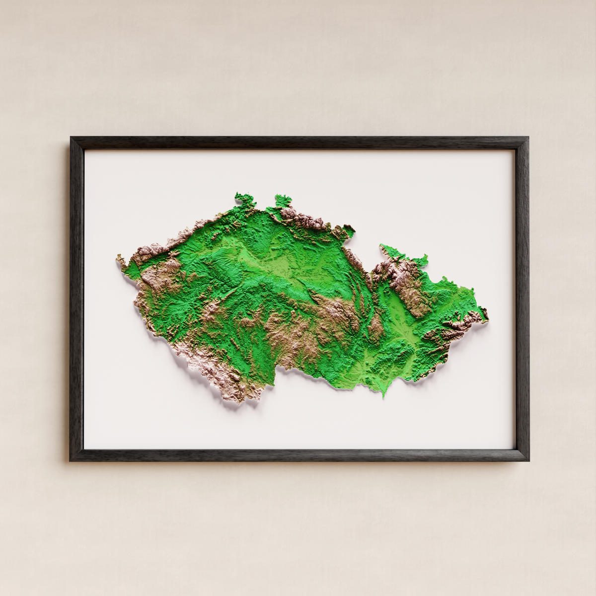 REPÚBLICA TXECA. Mapa de relleu artístic / paleta clàssica