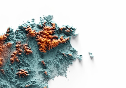 IBIZA. Mapa de relieve con contraste.