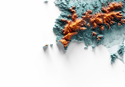 IBIZA. Mapa de relieve con contraste.