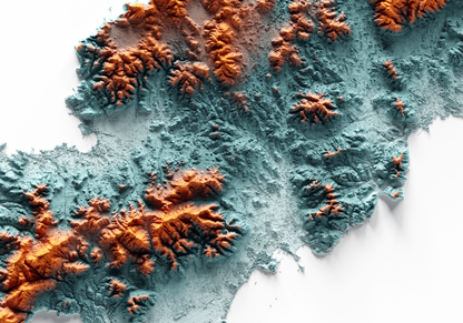 IBIZA. Mapa de relieve con contraste.