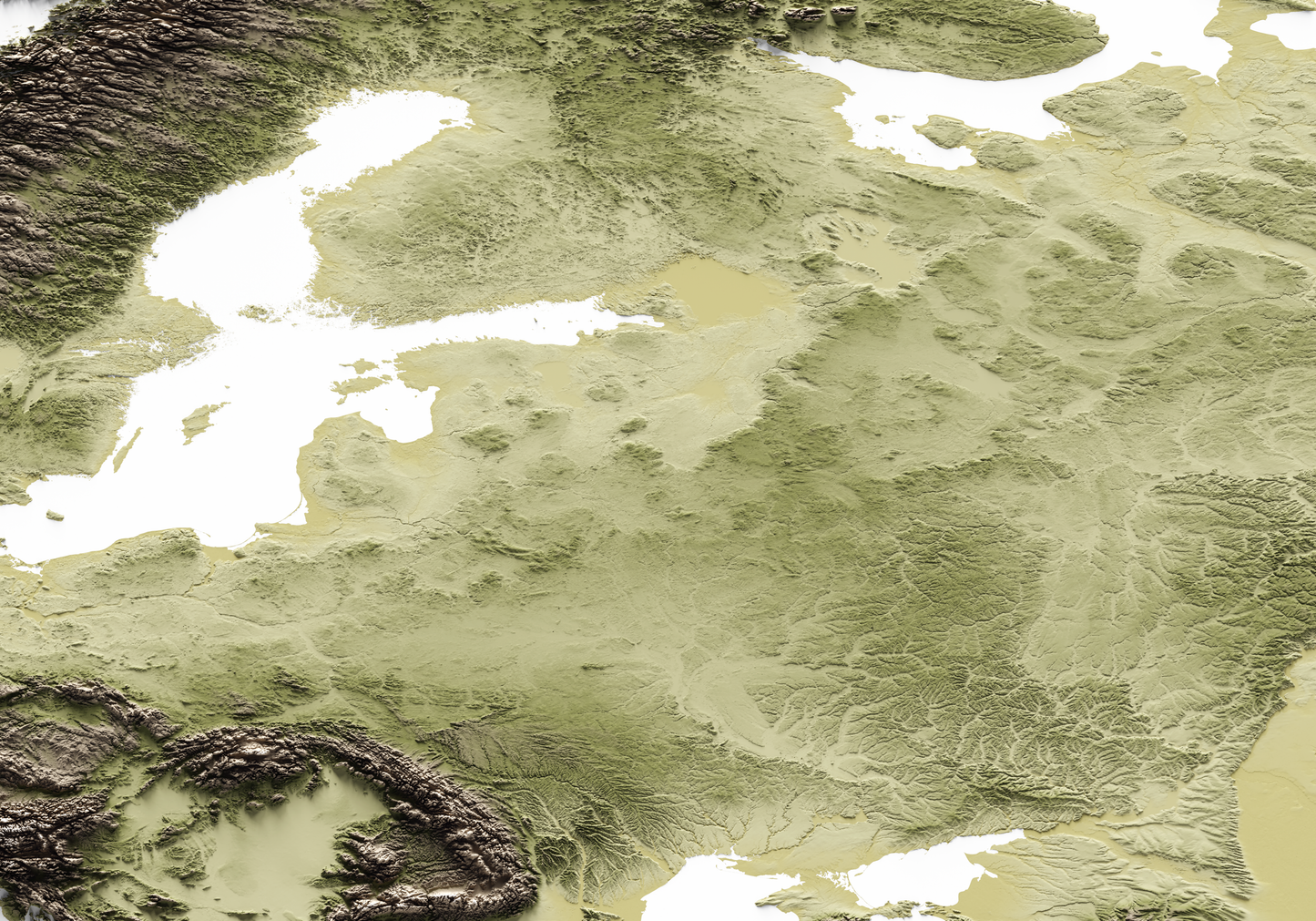 EUROPE. Mapa de relieve en colores terrosos.