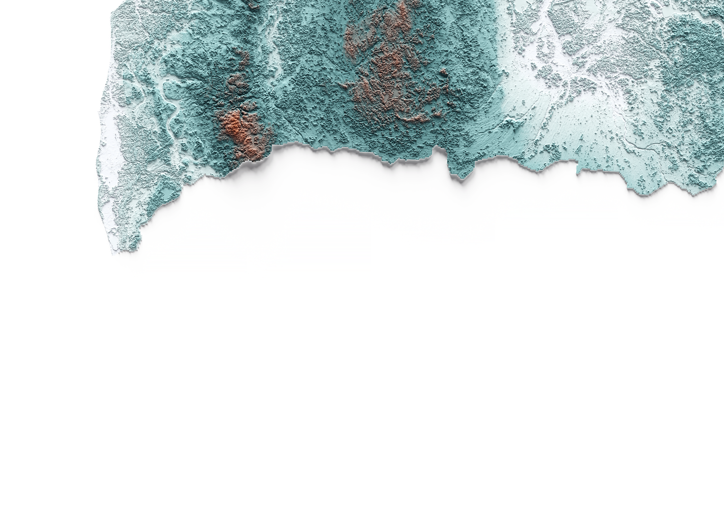 LETONIA. Mapa de relieve con contraste.