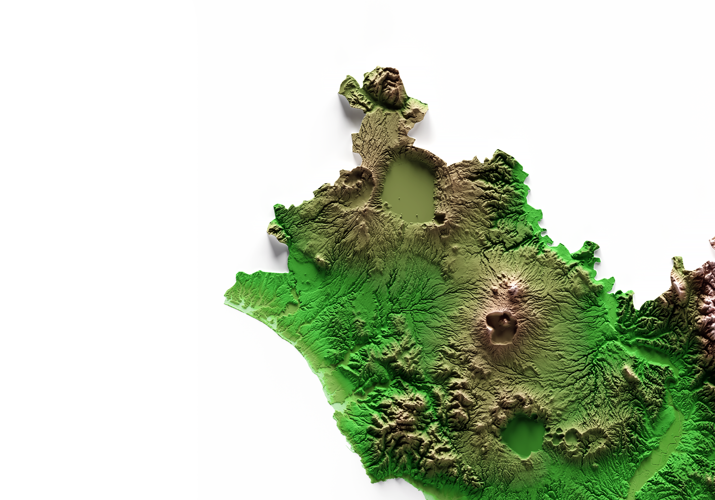 LACIO. Mapa de relieve clásico.