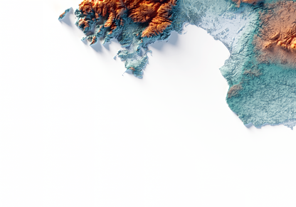 MALLORCA. Mapa de relieve con contraste.