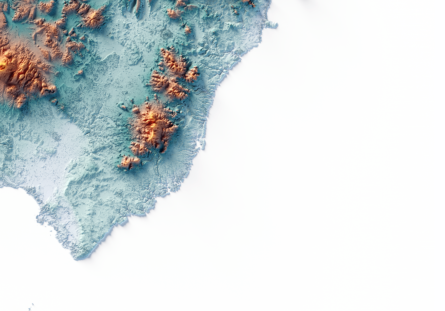 MALLORCA. Mapa de relieve con contraste.