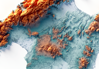 MALLORCA. Mapa de relieve con contraste.
