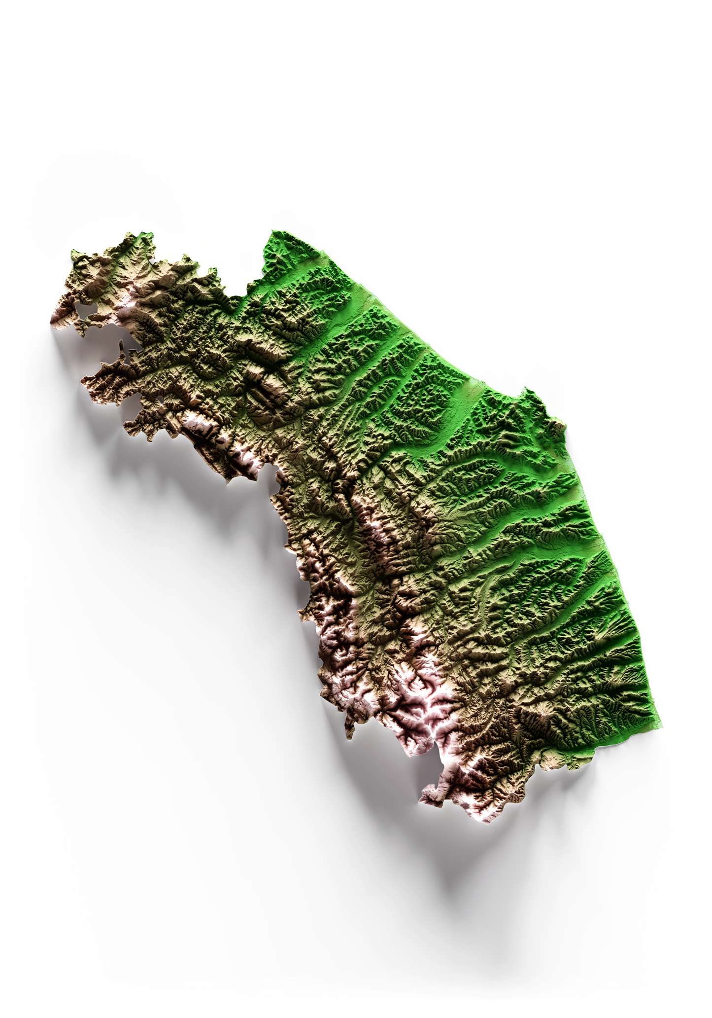 MARCHE. Mapa de relieve clásico.