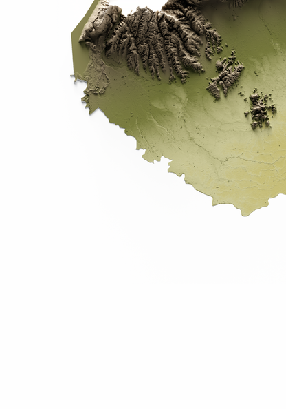 VÉNETO. Mapa de relieve en colores terrosos.