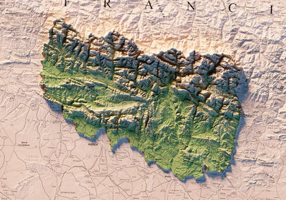PIRINEO DE HUESCA. Mapa topográfico.