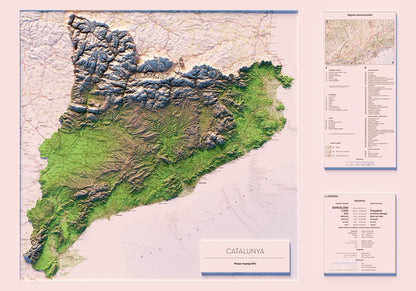 CATALUNYA. Mapa topográfico.