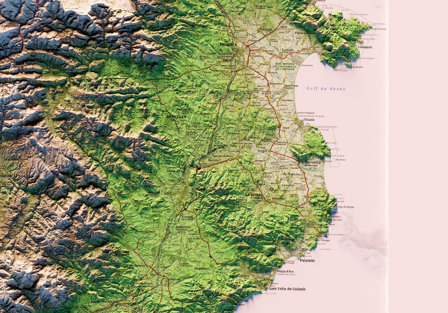 CATALUNYA. Mapa topográfico.