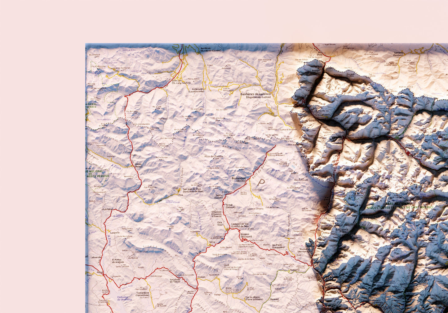 CATALUNYA. Mapa topográfico.