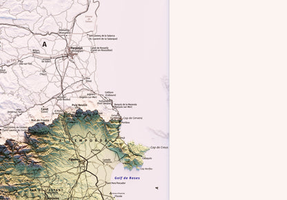 CATALUNYA. Mapa topográfico. Versió sense llegenda.