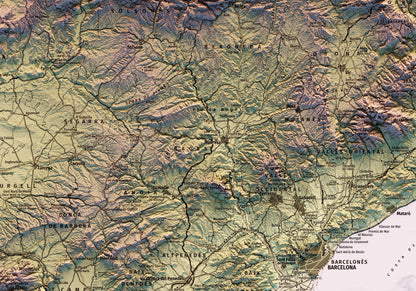 CATALUNYA. Mapa topográfico. Versió sense llegenda.