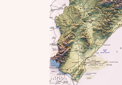 CATALUNYA. Mapa topográfico. Versió sense llegenda.