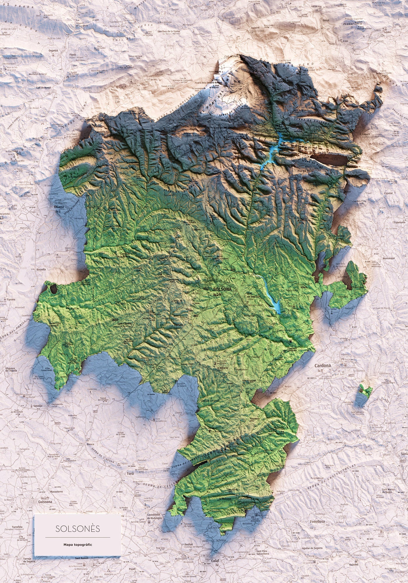 EL SOLSONÈS. Mapa topográfico.
