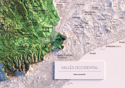 EL VALLÈS OCCIDENTAL. Mapa topográfico.