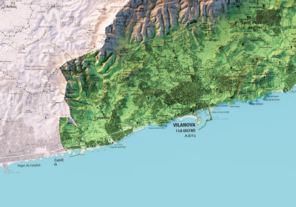 EL GARRAF. Mapa topográfico.