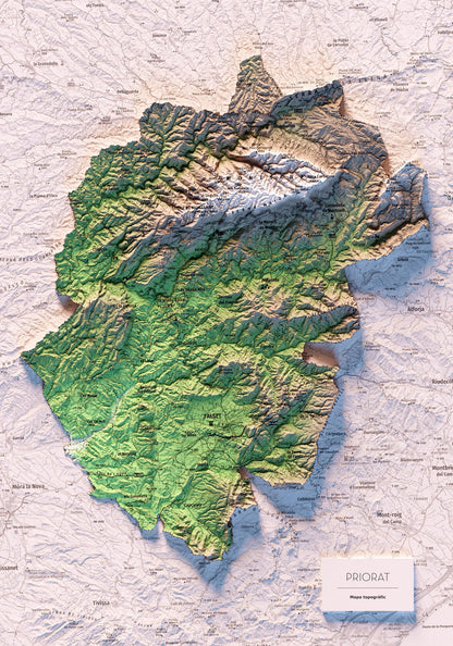 EL PRIORAT. Mapa topográfico.