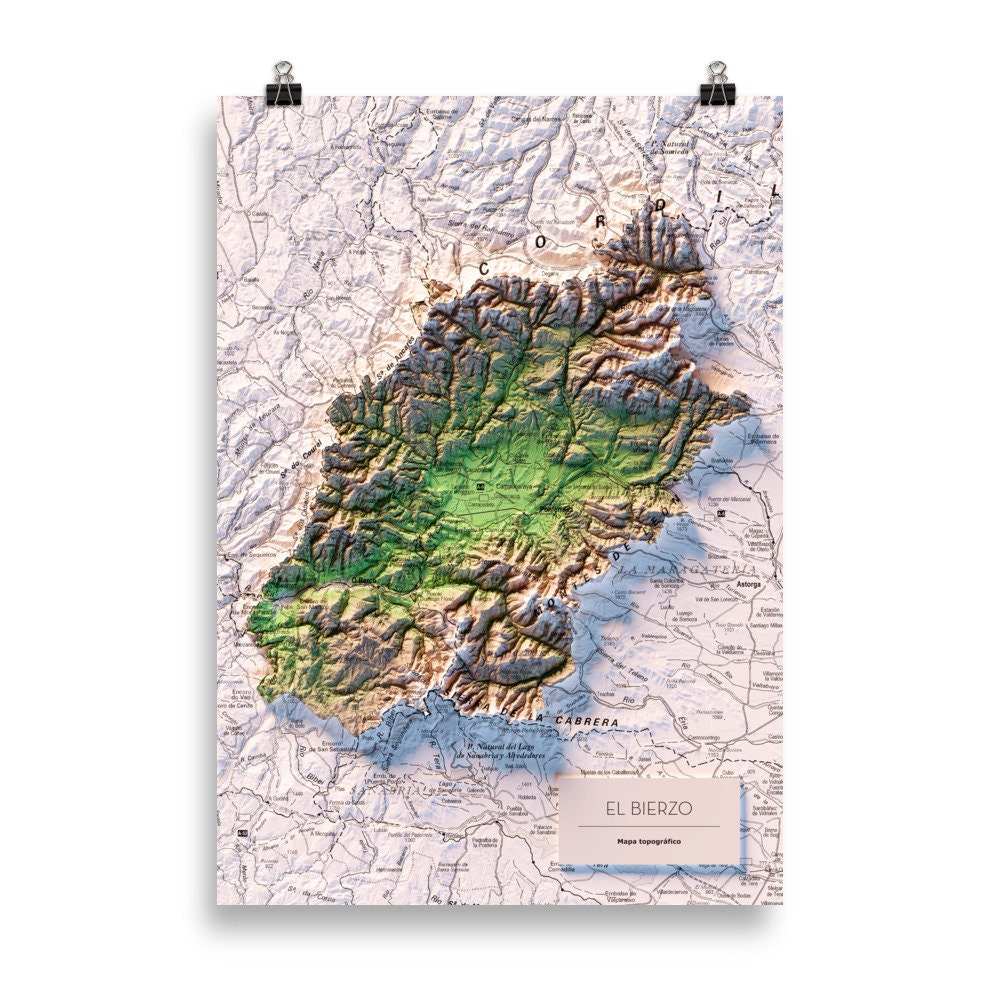 EL BIERZO. Mapa topográfico.