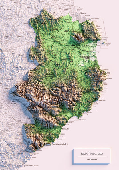 EL BAIX EMPORDÀ. Mapa topográfico.