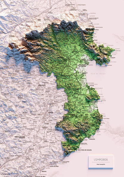 L'EMPORDÀ. Mapa topográfico.