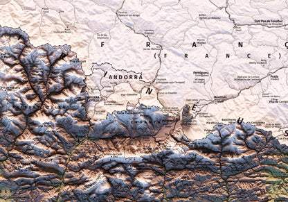 CATALUNYA. Mapa topográfico. Versió sense llegenda.