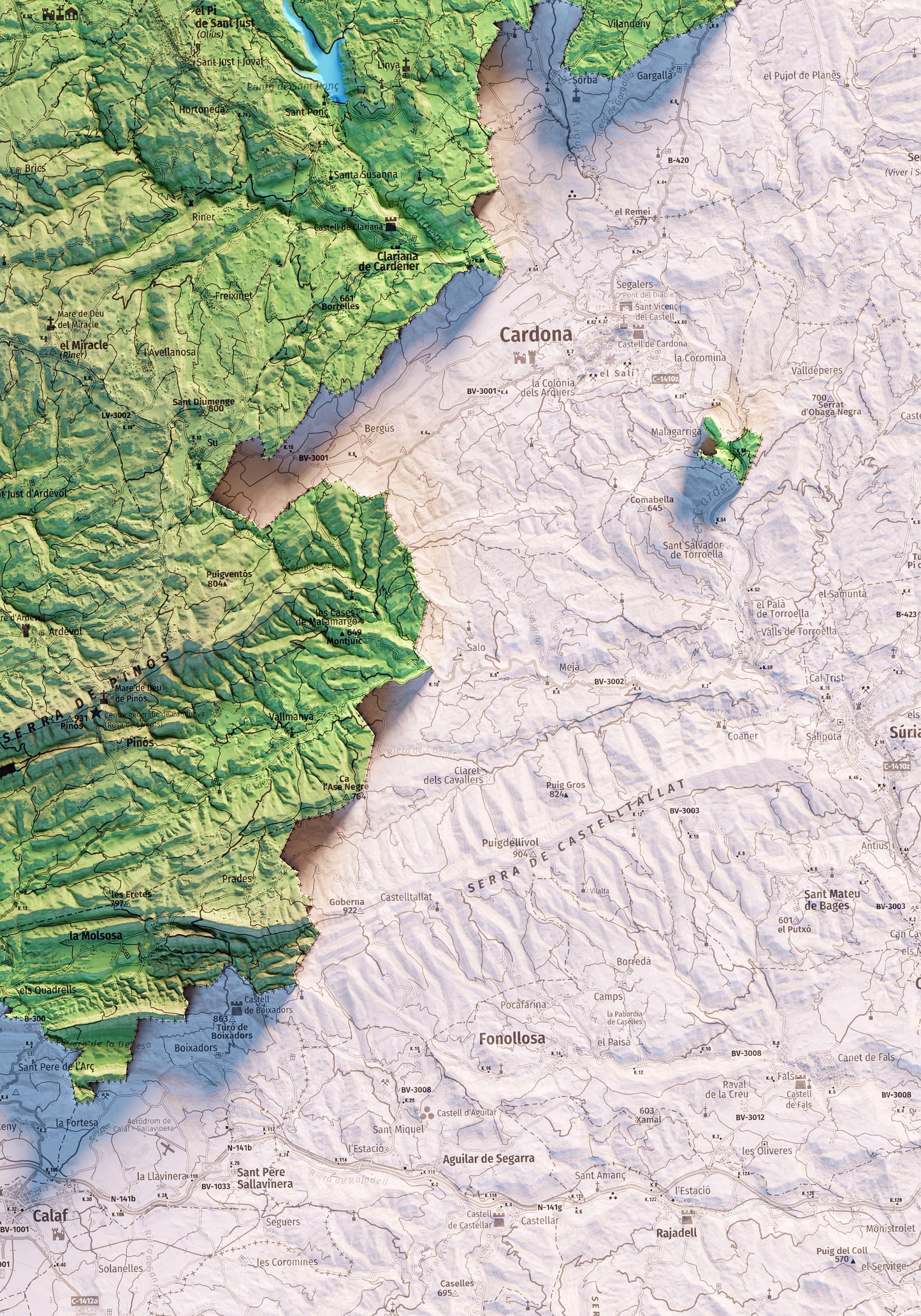 EL SOLSONÈS. Mapa topográfico.